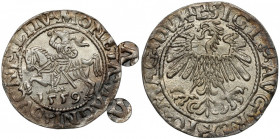 Zygmunt II August, Półgrosz Wilno 1559 - A bez belek - rzadki Rzadka odmiana z literami A na rewersie bez belek. Piękna prezencja.&nbsp; Legendy zakoń...
