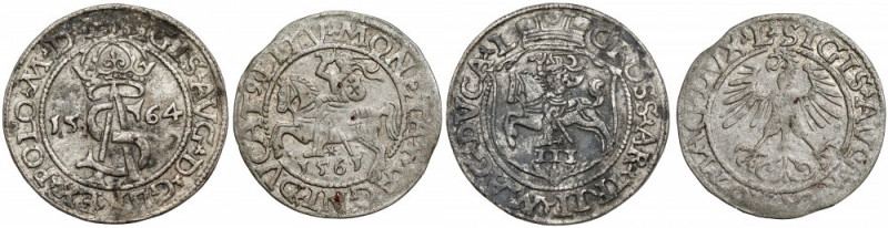 Zygmunt II August, Trojak Wilno 1564 i Półgrosz 1561, zestaw (2szt) W zestawie o...