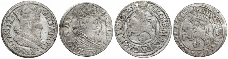 Zygmunt III Waza, Grosz Wilno 1625-1626, zestaw (2szt) 1626 to odmiana z Pogonią...