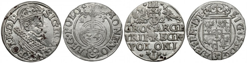 Zygmunt III Waza, Trojak Kraków 1623 i Półtorak Bydgoszcz 1625 (2szt) Ładne stan...