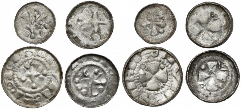 Denary krzyżowe (4szt) CNP VI i VII - krzyż prosty i z pastorałem Moneta od lewe...