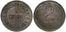 Chełm, 7 Pułk Piechoty Legionów, 2 złote Najwyższy nominał emisji. 
 CuNiZn, średnica 23,0 mm, waga 3,77 g.&nbsp; Reference: Bartoszewicki 6.6 (R7b)...