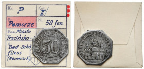 Bad Schönfliess (Trzcińsko-Zdrój), 50 fenigów bez daty - ex. Kałkowski Żelazo, wymiary 23,9 x 23,6 mm, waga 3,91 g.&nbsp; Egzemplarz z kolekcji Tadeus...