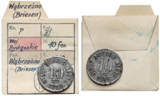 Briesen (Wąbrzeźno), 10 fenigów 1918 - ex. Kałkowski Żelazo ocynkowane, średnica 21,5 mm, waga 3,43 g. Egzemplarz z kolekcji Tadeusza Kałkowskiego, w ...