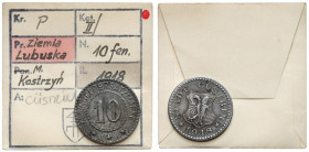 Custrin (Kostrzyn nad Odrą), 10 fenigów 1918 - ex. Kałkowski Żelazo, średnica 20,0 mm, waga 2,36 g.&nbsp; Egzemplarz z kolekcji Tadeusza Kałkowskiego,...