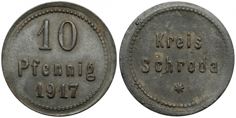 Kreis Schroda (Środa Wielkopolska), 10 fenigów 1917 Cynk, średnica 23,3 mm, waga...