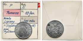 Lippehne (Lipiany), 10 fenigów bez daty - ex. Kałkowski Znakomity stan zachowania. Żelazo, średnica 20,0 mm, waga 2,41 g.&nbsp; Egzemplarz z kolekcji ...