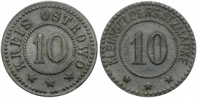 Ostrowo (Ostrów Wielkopolski), 10 fenigów bez daty Cynk, średnica 20,0 mm, waga 1,72 g. 
Grade: XF/XF+ 

TOKEN POLAND POLEN