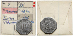 Rügenwalde (Darłowo), 10 fenigów bez daty - ex. Kałkowski Żelazo, średnica 20,8 x 20,9 mm, waga 2,60 g.&nbsp; Egzemplarz z kolekcji Tadeusza Kałkowski...