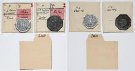 Znin (Żnin), 10 i 50 fenigów 1918, zestaw (2szt) - ex. Kałkowski Egzemplarze z kolekcji Tadeusza Kałkowskiego, w komplecie z jego kopertkami.

Grade...