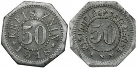 Znin (Żnin), 50 fenigów 1918 Żelazo, wymiary 23,1 x 23,2 mm, waga 2,89 g. 
Grade: VF+ 

TOKEN POLAND POLEN