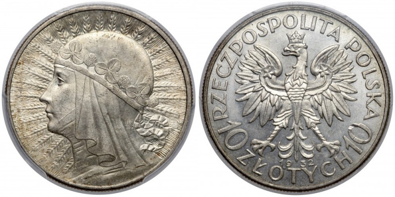 Głowa Kobiety 10 złotych 1932 bz, Londyn - piękna Piękna, wyselekcjonowana monet...