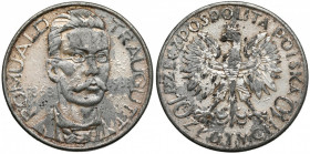 Traugutt 10 złotych 1933 - Fałszerstwo z epoki Bardzo rzadko spotykany typ monety w formie fałszerstwa z epoki. Co ciekawe, patrząc po stylu, wykonany...