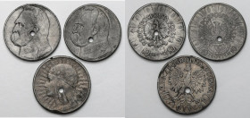 10 złotych 1932-1936 - skasowane - fałszerstwa z epoki (3szt) Falsy skasowane w epoce.&nbsp; Metal niemagnetyczny.&nbsp; 

POLAND POLEN