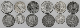 2 i 5 złotych 1925-1934 - fałszerstwa z epoki (6szt) Metal niemagnetyczny.
 

POLAND POLEN