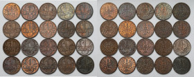 1 grosz 1936-1939, zestaw (20szt) Część monet o ładnej, menniczej świeżości, a część w patynach. Większość z nieobiegowymi reliefami. 

POLAND POLEN...
