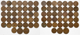 1 i 2 grosze 1928-1938 - zestaw (38szt) Monety obiegowe, choć o całkiem ostrych reliefach.&nbsp; Większość z przedziałów stanów 2-3.&nbsp; Sporo wcześ...