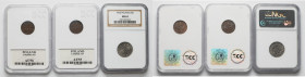 Od 2 do 20 groszy 1923-1937, zestaw (3szt) 20 groszy 1923 w starym slabie NGC z notą MS63, reszta monet w slabach GCN. Monety w GCN z wyraźną patyną. ...