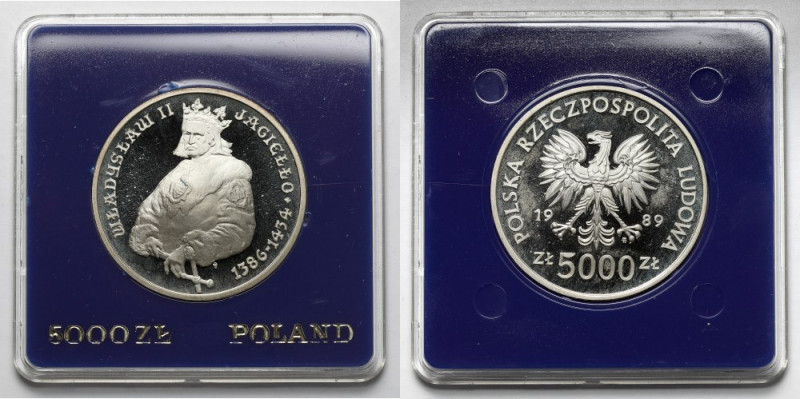 5.000 złotych 1989 Władysław II Jagiełło - półpostać Najrzadsza z wszystkich pół...