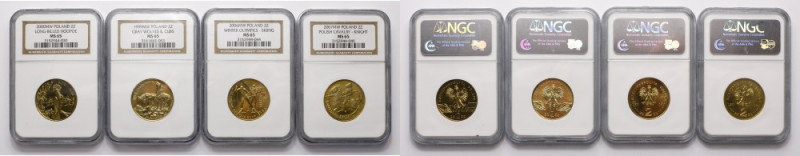 2 złote 1999-2007 - mennicze, w gradingu NGC (4szt) Piękne, wybierane egzemplarz...