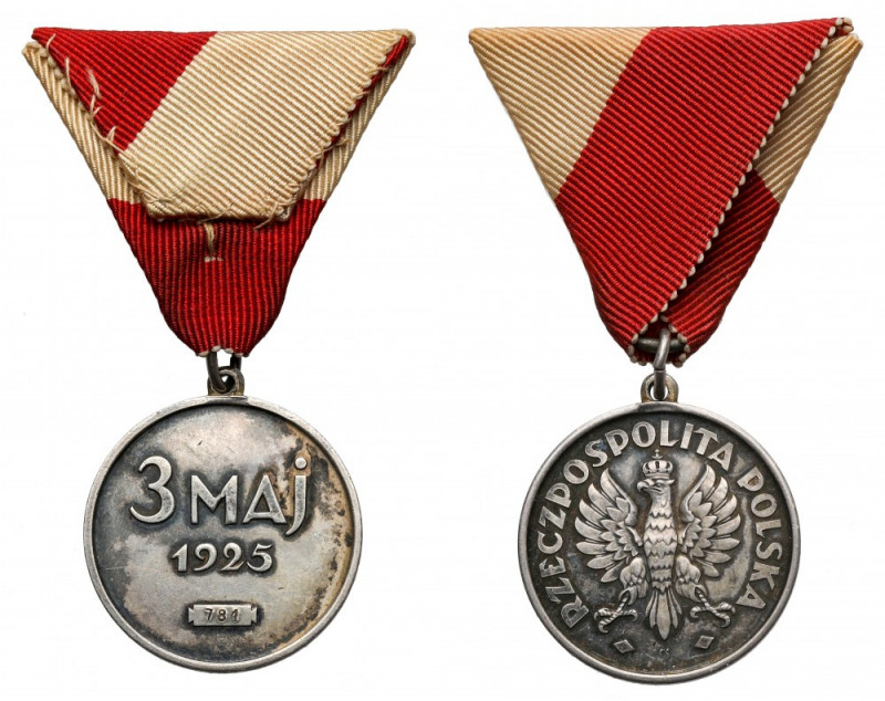 Medal 3-go Maja 1925 - nr 781 Egzemplarz z niskim, trzycyfrowym numerem nadania ...