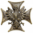 Odznaka Front Litewsko-Białoruski 1919-1920 Wersja żołnierska (nie emaliowana).&nbsp; Dwuczęściowa, bita z kontrą. Nakrętka anonimowa, bardzo luźno pr...