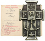 Odznaka Junackich Hufców Pracy JHP z Legitymacją Odznaka pamiątkowa młodzieżowej organizacji paramilitarnej z okresu II RP (lata 1936-1939) - Junackic...