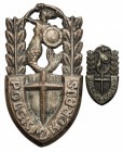 PSZnZ, Odznaka 2 Korpus Polski z miniaturką Odznaka numerowana, o wymiarach 36,3 x 19,7 mm. Miniaturka o wymiarach 15,1 x 8,4 mm.&nbsp; Dobrze zachowa...
