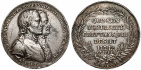 Poniatowski, Medal 1771 - Naruszewicz i Sarbiewski (Holzäeusser) Bardzo rzadki medal autorstwa nadwornego medaliera króla Stanisława Augusta - Jana Fi...