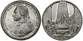Kurlandia, Maurycy Saski, medal pośmiertny 1750 Medal pośmiertny księcia Kurlandii i Semigalii, Maurycego Saskiego - nieślubnego syna Augusta III Sasa...