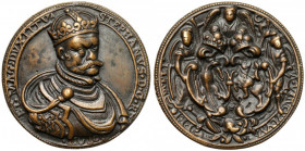Medal XIX wiek, Stefan Batory - VINCULUM... - lany Ciekawy, XIX-wieczny, lany medal stworzony na podstawie XVI-wiecznego medalu Stefana Batorego, znaj...