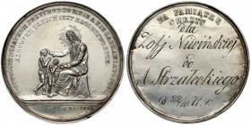Medal Na Pamiątkę Chrztu - autorstwa MAJNERTA Medal sygnowany G. MAINERT&nbsp; Na rewersie wygrawerowana dedykacja i data 1871. Medal z cyzelowanym tł...