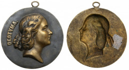 Medalion (120mm) Deotyma - późniejszy odlew z Minterów Medalion upamiętniający Jadwigę Łuszczewską (pseudonim lit. Deotyma), odlany z medalionów Minte...