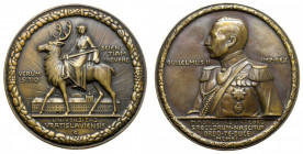Medalion (90mm) Uniwersytet Wrocławski 1911 - lany Efektownej prezencji, masywny, lany medalion z cesarzem Gulielmusem II, oraz Uniwersytetem Wrocławs...