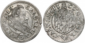 Śląsk, Karol II, 3 krajcary 1613, Oleśnica Reference: Ejzenhart-Miller 467
Grade: VF+ 

POLAND SILESIA SCHLESIEN Munsterberg Munsterberg-Oels