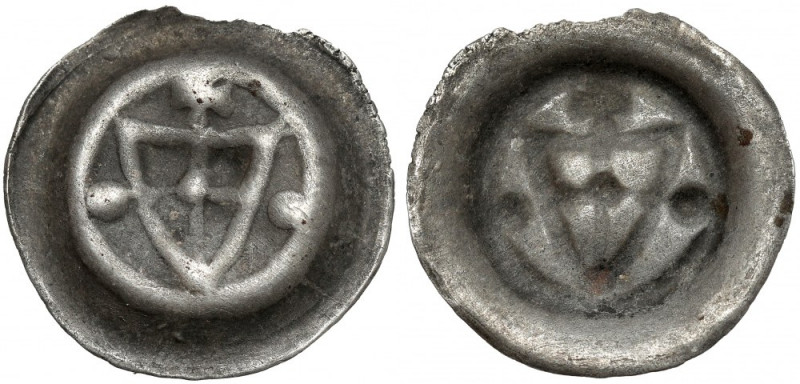 Zakon Krzyżacki, Brakteat - Tarcza z krzyżem (1307-1318) - krzyż i kule Rzadka o...