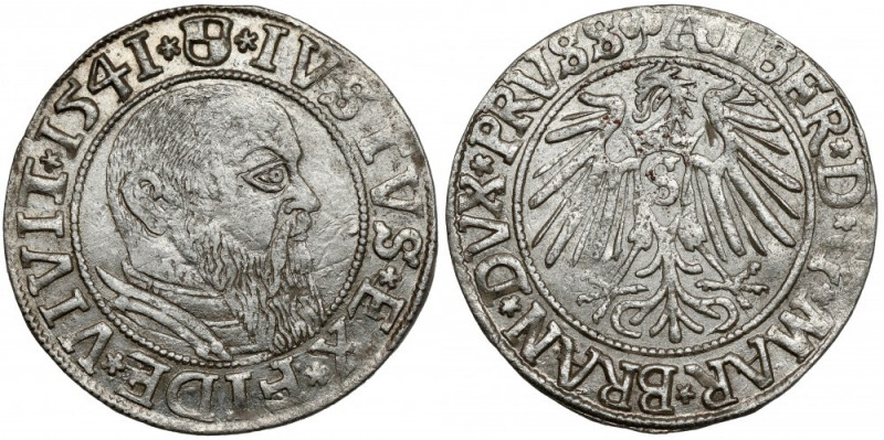 Prusy, Albrecht Hohenzollern, Grosz Królewiec 1541 Bardzo ładny rewers. Na awers...