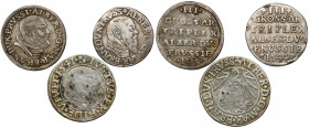 Prusy, Albrecht Hohenzollern, Trojaki i grosz 1535-1544 - zestaw (3szt) 
Grade: F 

POLAND PRUSSIA PREUSSEN