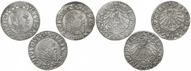 Prusy, Albrecht Hohenzollern, Grosz Królewiec 1544-1546, zestaw (3szt) W zestawie obecny rzadszy rocznik 1546. 

Grade: VF+ 

POLAND PRUSSIA PREUS...