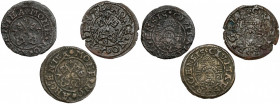 Wolne Miasto Ryga, Szeląg ryski 1575-1577, zestaw (3szt) Reference: Kopicki 8029 (R1), 8030 (R1), 8031 (R1)
Grade: VF 

POLAND RIGA SWEDEN RIGA