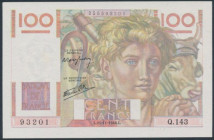 France, 100 Francs 1946 Staple holes at left. In our opinion paper washed and pressed, but no any fold visible.&nbsp; Ex. Cortrie 73/2927 Signatures: ...