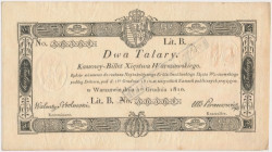 2 talary 1810 - Sobolewski - ZNAKOMITE Powiedzieć o tej sztuce, że jest znakomita, to zbyt mało, banknot jest wręcz w zjawiskowym stanie zachowania, s...