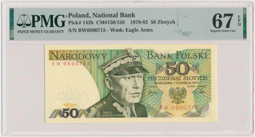 50 złotych 1979 - BW Reference: Miłczak 150
Grade: PMG 67 EPQ 

POLAND POLEN...