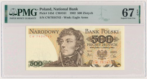 500 złotych 1982 - CW Reference: Miłczak 161
Grade: PMG 67 EPQ 

POLAND POLEN...