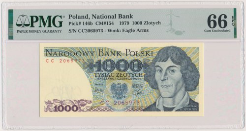 1.000 złotych 1979 - CC Reference: Miłczak 154
Grade: PMG 66 EPQ 

POLAND POL...