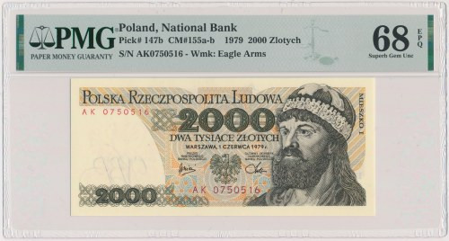 2.000 złotych 1979 - AK Reference: Miłczak 155b
Grade: PMG 68 EPQ 

POLAND PO...