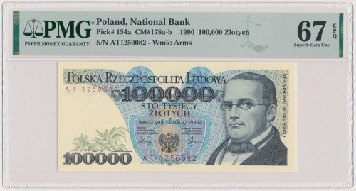 100.000 złotych 1990 - AT Reference: Miłczak 178b
Grade: PMG 67 EPQ 

POLAND ...