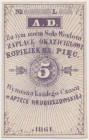 Hrubieszów, APTEKA, 5 kopiejek 1861 - blankiet Egzemplarz niewydany, bez numeru i podpisu. 
Reference: Jabłoński 306
Grade: UNC 

POLAND POLEN GER...