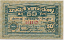 Bydgoszcz, 50 fenigów 1920 Reference: Podczaski P-009.F.2.a
Grade: UNC 

POLAND POLEN GERMANY RUSSIA NOTGELDS