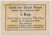 Płock, 5 kopiejek 1917 Reference: Podczaski R-310.A.1.a
Grade: XF+ 

POLAND POLEN GERMANY RUSSIA NOTGELDS